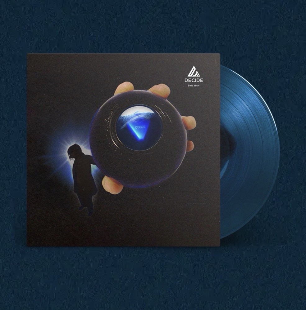 DJO DECIDE VINYL LP BLUE SWIRL TRANSPARENT JOE KEERY STRANGER THINGS IN HAND