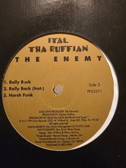 Ital Tha Ruffian – The Enemy Kixx Records 1995 12 inch 33 1/3 rpm hiphop pyrami