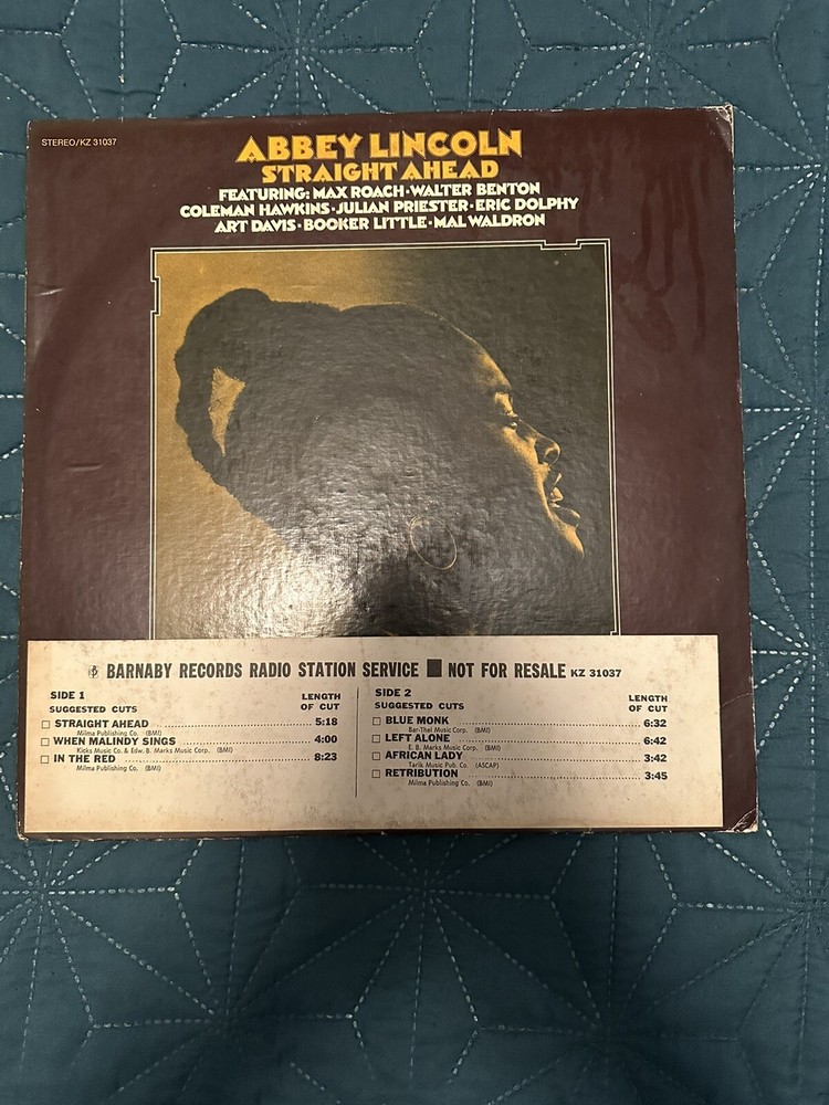 Abbey Lincoln- Straight Ahead Vinyl Barnaby Records KZ 31037