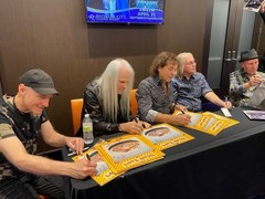 Signed Head East Flat As A Pancake Vinyl LP Hard/Classic Rock & Guitar Pick