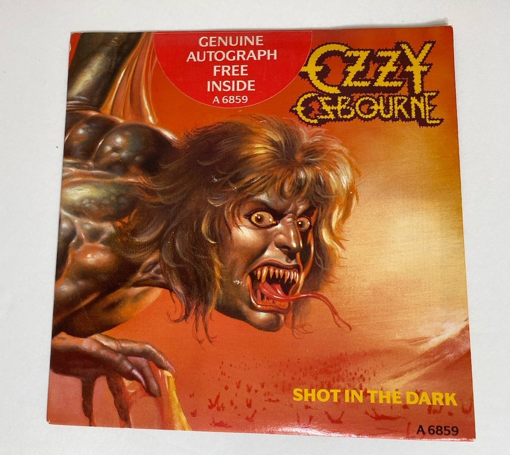 OZZY OSBOURNE ~SHOT IN THE DARK ~SEALED EXTREMELY RARE w/ AUTOGRAPH~1986 UK 7”45