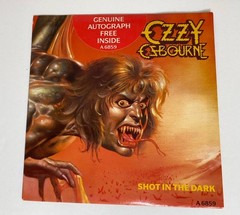 OZZY OSBOURNE ~SHOT IN THE DARK ~SEALED EXTREMELY RARE w/ AUTOGRAPH~1986 UK 7”45