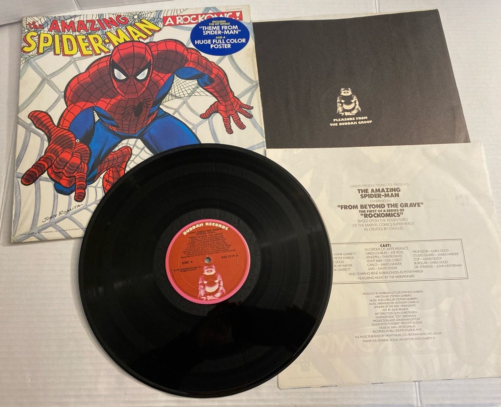 AMAZING SPIDER-MAN Beyond The Grave Rockomic! LP Vinyl With Poster 1972