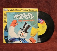 FROSTY THE SNOWMAN Little Golden Book Read Along Book & Record VG