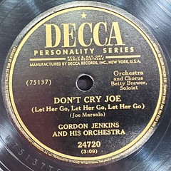 Gordon Jenkins Orchestra 1949 VG 78 10 in Record Decca 24720 Don’t Cry Joe