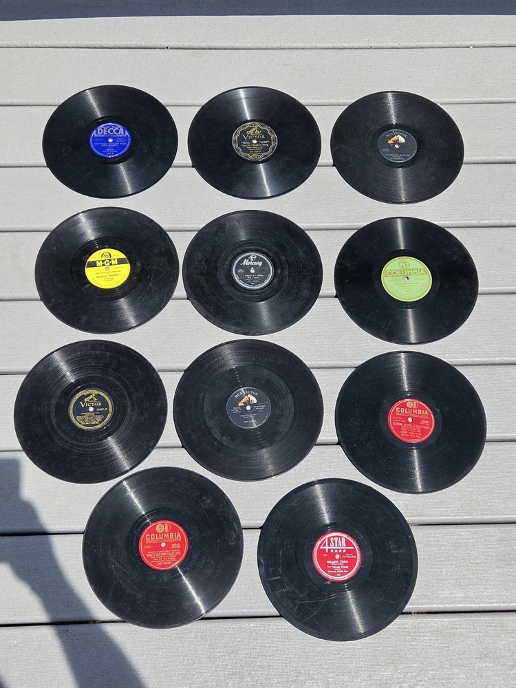Lot of 11 Vintage 78 RPM Records – Decca, Columbia, RCA Victor, MGM – Shellac…