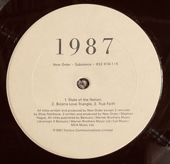 New Order – Substance – 1987 – Original Pressing – Canada.