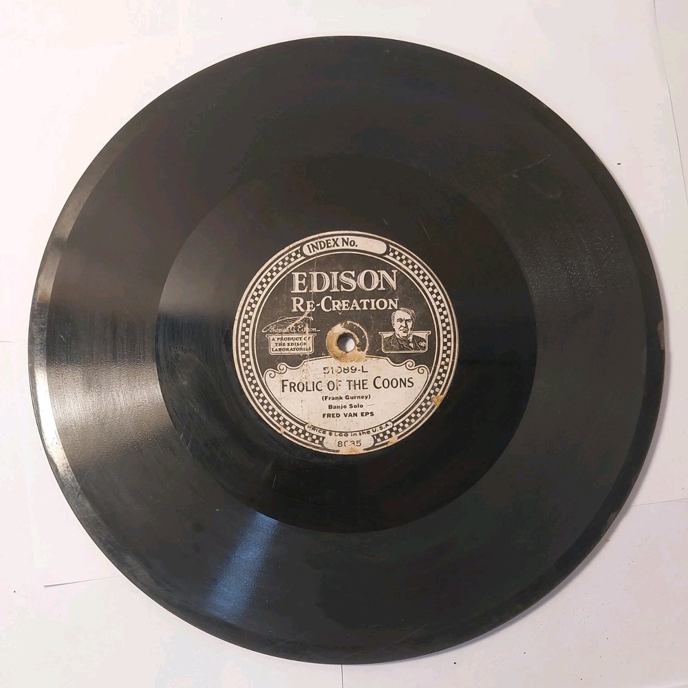 RARE JAZZ 78 Fred Van Eps Lonesome Mama Blues Frolic Of Coons VG EDISON 51089