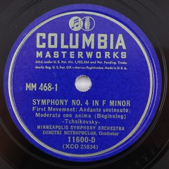 Tchaikovsky, Minneapolis Orchestra Symphony No. 4 5x 12″ 78 rpm Record Set M 468