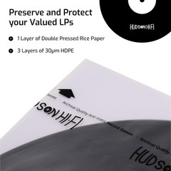 Hudson Hi-Fi Anti-Static Vinyl Record Inner Sleeves-Protective Sleeve 50 or 100