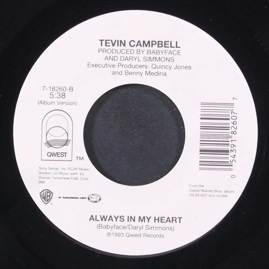 TEVIN CAMPBELL: always in my heart / edit QWEST 7″ Single 45 RPM