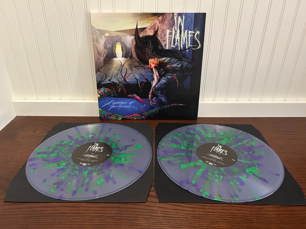 IN FLAMES / A SENSE OF PURPOSE / 2xLP CLEAR PURPLE GREEN SPLATTER VINYL