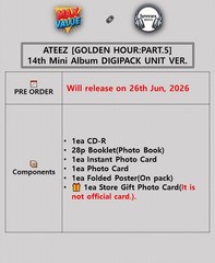 ATEEZ [GOLDEN HOUR:PART.5] 14th Mini Album DIGIPACK UNIT Ver/CD+Book+2 Card+GIFT