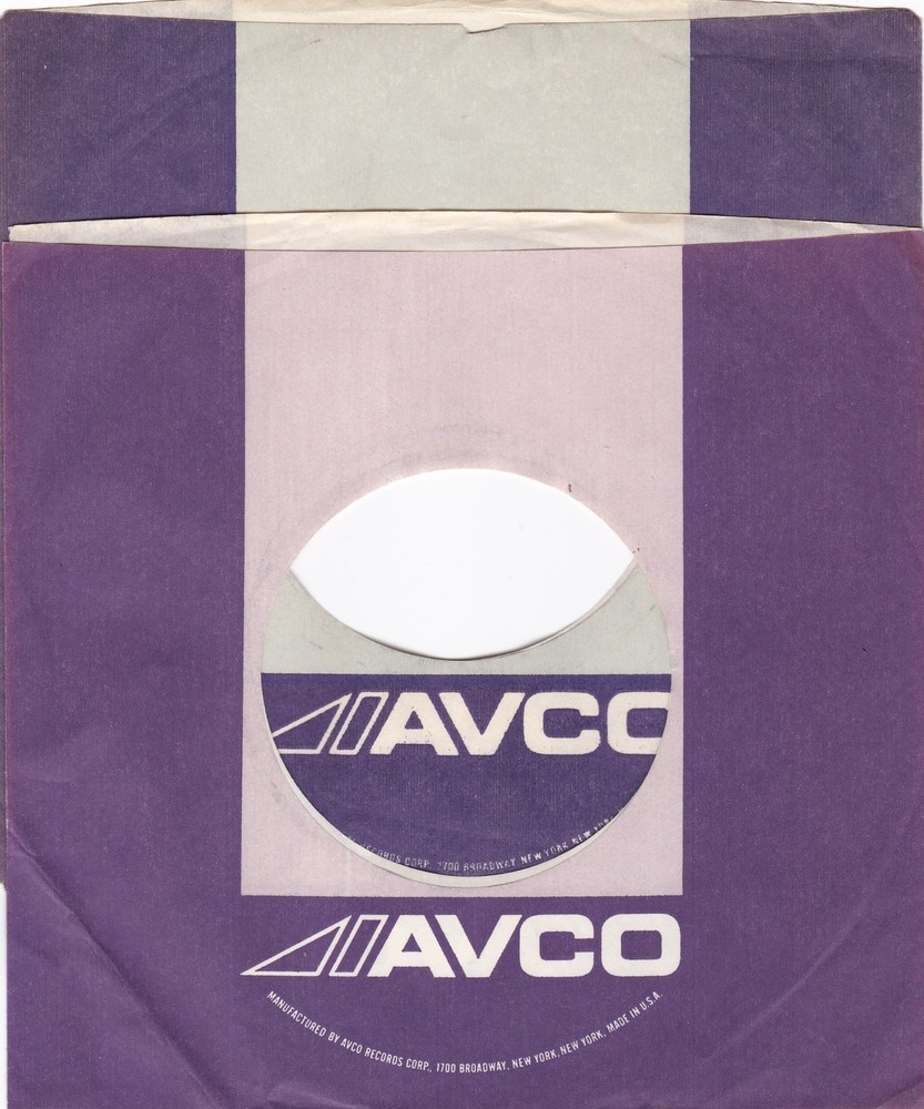Mixed 2 Lot 70’S AVCO RECORDS LABEL 7″ 45 RPM Original Record Company Sleeves