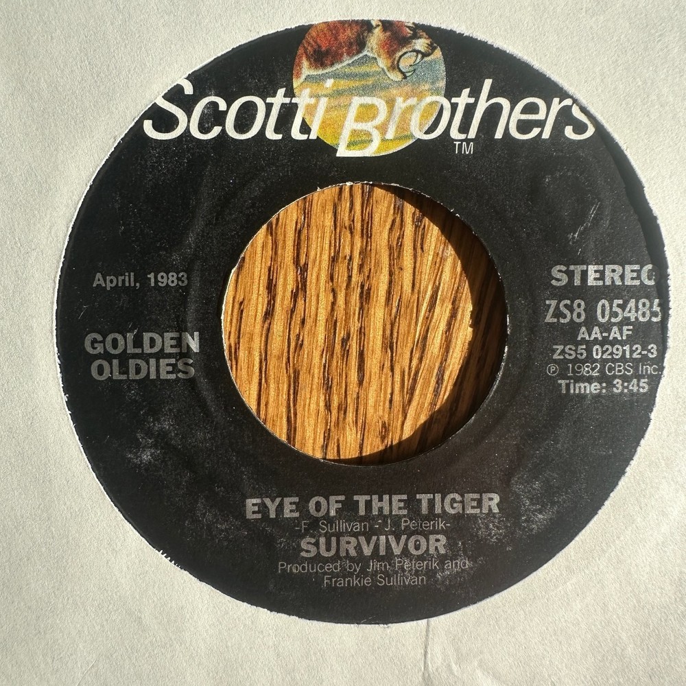 Survivor – Eye of the Tiger 7″ Single 1983 Scotti Bros Rock 45 RPM