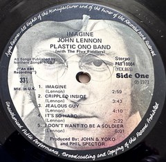 JOHN LENNON Imagine UK Apple PAS 10004 1st press 1U/1U *NEAR MINT* LP Complete