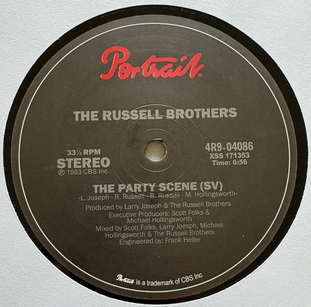 RARE ELECTRO The Russell Brothers – The Party Scene 12″ (EX) [UK Press] PORTRAIT