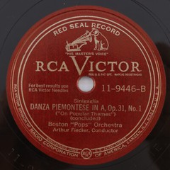 Arthur Fiedler, Boston Pops Orchestra – Danza Piemontese In A 12″ 78rpm 11-9446