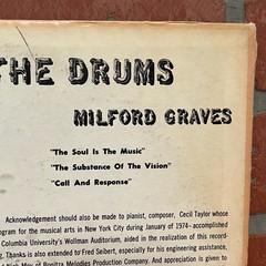 Andrew Cyrille Milford Graves Dialogue Of The Drums Vinyl Record LP 1974 001 VG+