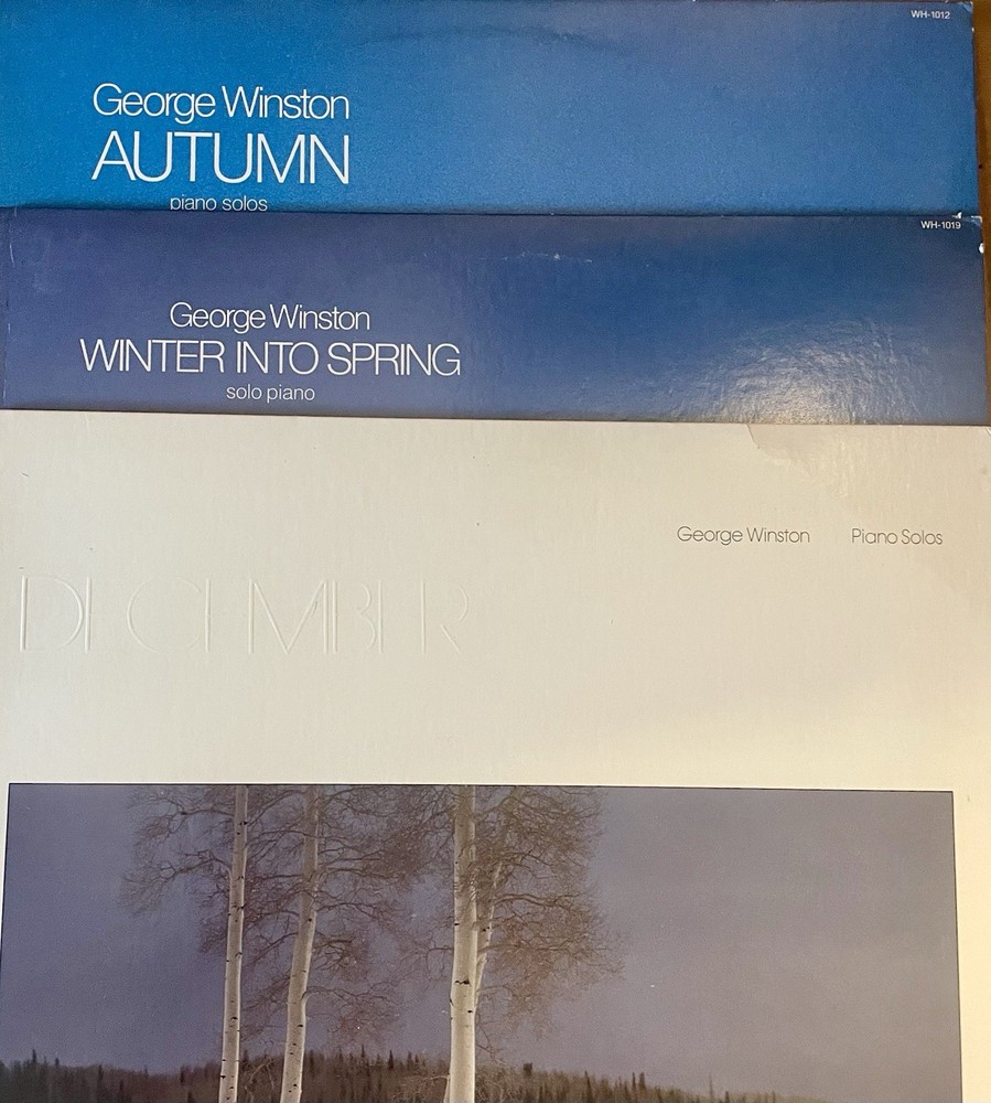 George Winston Records Lot Of 3 December Winter Into Spring Autumn Windham Hill