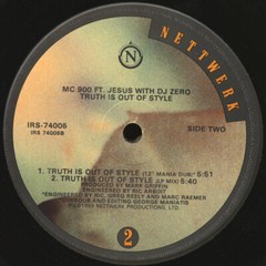 Vinyl Maxi MC 900 Ft Jesus With DJ Zero Truth Is Out Of Style 12″, Single 1990 A