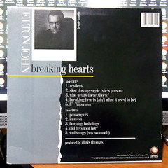 Elton John – Breaking Hearts LP ~ Sad Songs Vinyl Excellent (EX)
