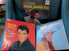 ELVIS LOT 3 VINYL RECORDS GIRL HAPPY + FLAMING STAR + PARADISE, HAWAIIAN STYLE