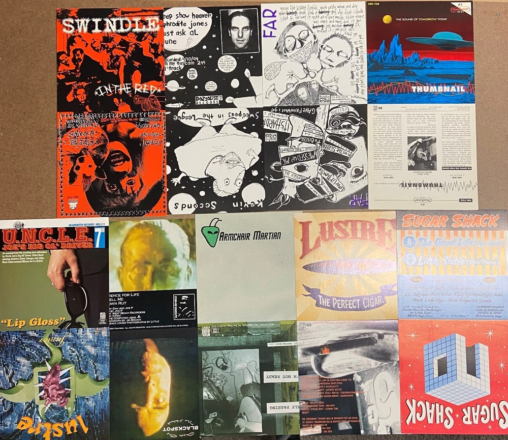 9 Punk Rock Metal Posters Art Wall 1990s-2000s 7″ Record 45rpm Sleeve Unfolded