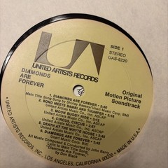 John Barry Shirley Bassey Diamonds Are Forever Soundtrack LP 33 RPM United Arti…