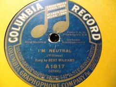 W WAR 1 1915 BERT WILLIAMS Negro Vaudeville I’M NEUTRAL/ Indoor Sports COL A1817