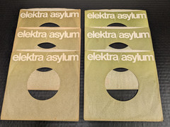 Lot of 6 Vintage Elektra Asylum Records 45 RPM 7″ Company Sleeves for Rock Jazz