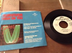 1984 SURVIVOR Vinyl Record “High On You” VITAL SIGNS Everlasting ROCK 45 RPM