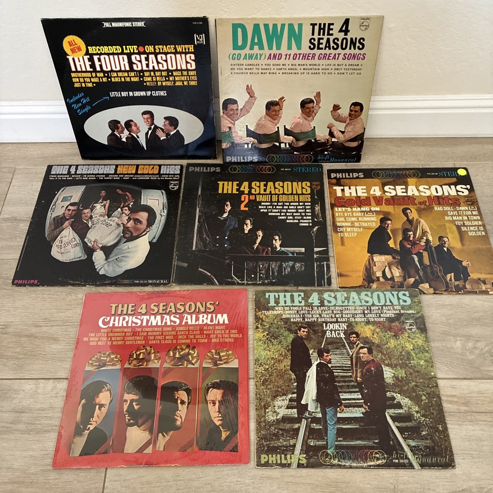 Lot Of 7 1960s-70s FRANKIE VALLI-FOUR SEASONS 12″ LP VINYL ALBUMS DJ PROMOS