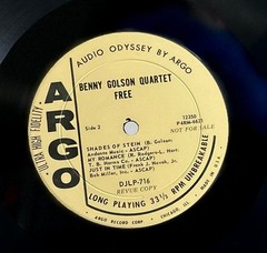 LP: Benny Golson Quartet – Free , Argo LP-716, Promo, Deep Groove, 1963, Har