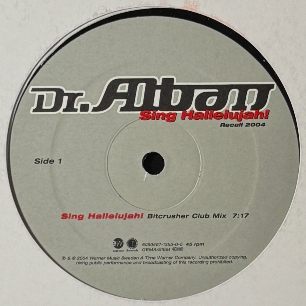 Dr. Alban ‎– Sing Hallelujah! (Recall 2004) EastWest Euro House 12″ Vinyl Record