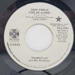 Francis Lai Snow Frolic 7″ 45rpm M- Vinyl 70’s Record 45