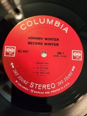 JOHNNY WINTER SECOND WINTER TWO RECORD LP WITH BLANK BACK ON SIDE FOUR