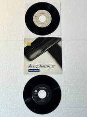 Two Peter Gabriel Geffen 45 RPM 7” Singles Shock the Monkey and Sledgehammer