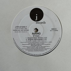 Mario~C’mon Remix 12” Promo~J Records~2002 R&B / Hip-Hop / Rap~FAST SHIP OUT