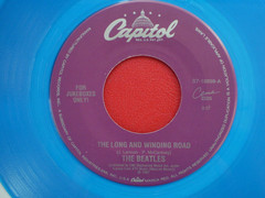 Beatles THE LONG AND WINDING ROAD NM/NM BLUE VINYL JUKE BOX ONLY 45 FAB 4