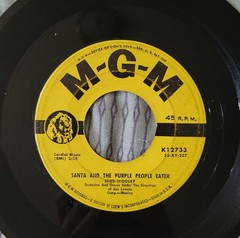 Sheb Wooley-Santa & Purple People Eater-Rare 1958 Rock Holiday 45-MGM-HEAR-VG+