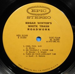 EDGAR WINTER’S WHITE TRASH ROADWORK 2X LP 1972 ORIGINAL NICE CONDITION! VG/VG!!