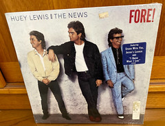 Huey Lewis News vinyl records LP FORE! OV41534 Open Shrink Hype RARE COA LOOK!