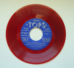 TOPS 1950s PARADE of HITS ALBUM, 4 RED VINYL 45 RPM RECORDS