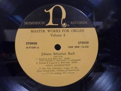 Johann Sebastian Bach, Arno Schönstedt, Master Works For Organ Volume 8, (LP, A