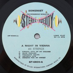 101 Strings – A Night In Vienna – 1960 Stereo 12″ LP Vinyl Record SF-6800