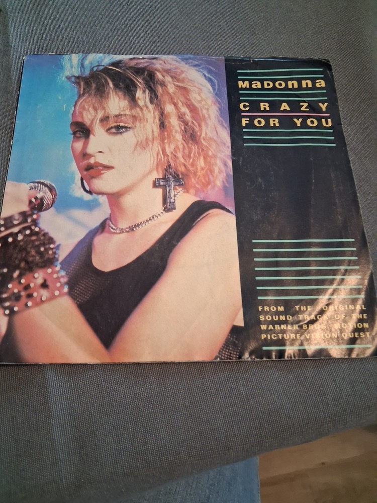 Madonna Crazy For You 1985 Vinyl Single Paper Sleeve Geffen Records