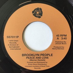 Brooklyn People – Peace And Love (7″) (Mint (M)) – Mint (M)