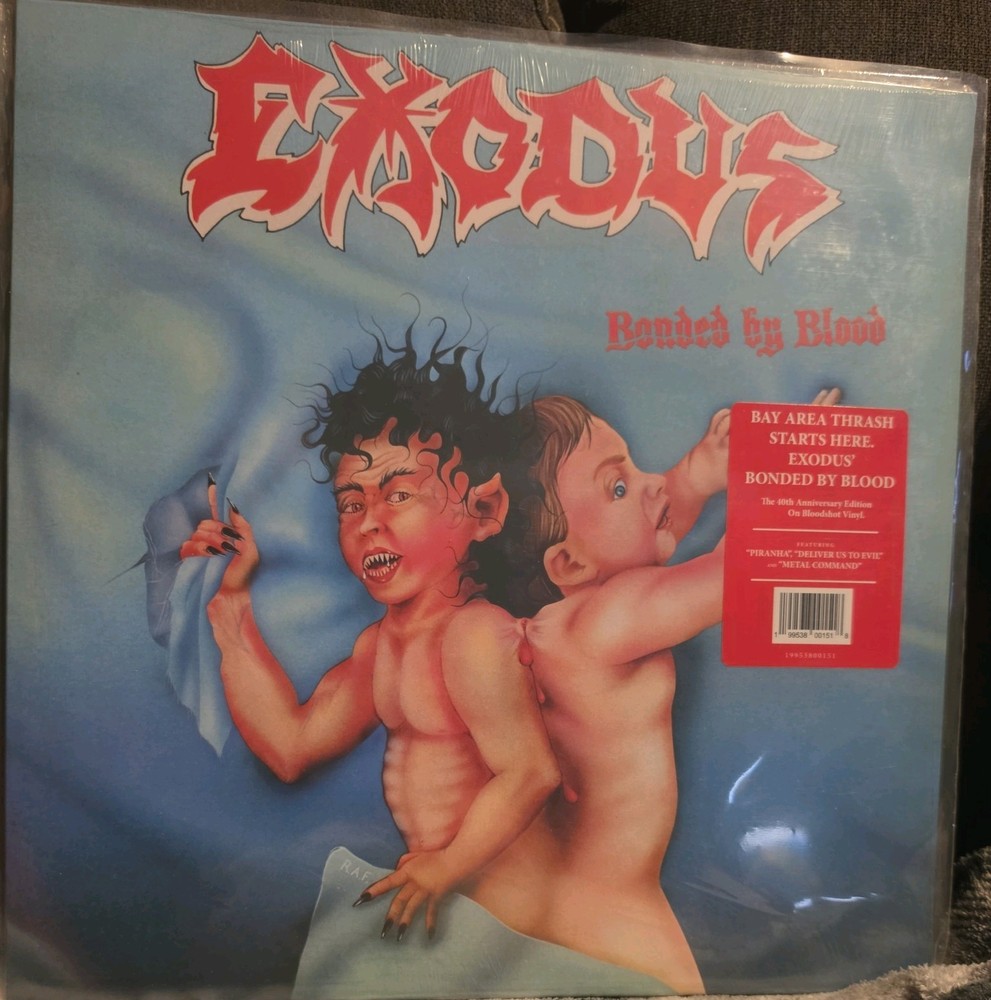EXODUS Bonded By Blood, 40th Anniversary Edition BLOODSHOT COLORED Vinyl LP, NEW