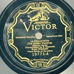 Rudy Wiedoeft La Cinquantaine Valse Vanité 78 RPM Shellac 1920s Victor 19771 VG+